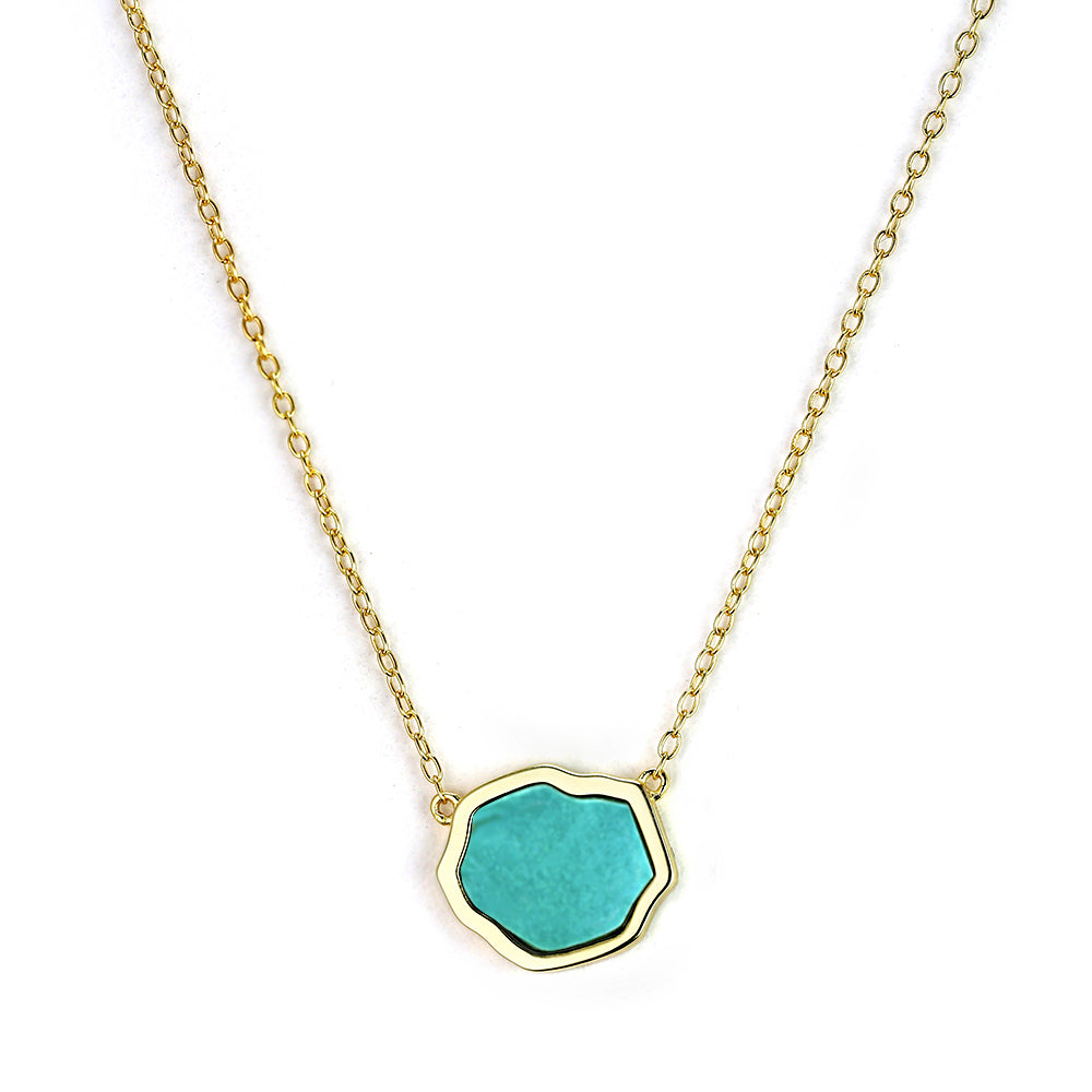 PROTECTION - Turquoise Single Stone Necklace (Gold Vermeil)