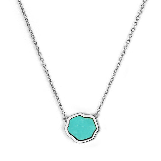 PROTECTION - Turquoise Single Stone Necklace (Silver)