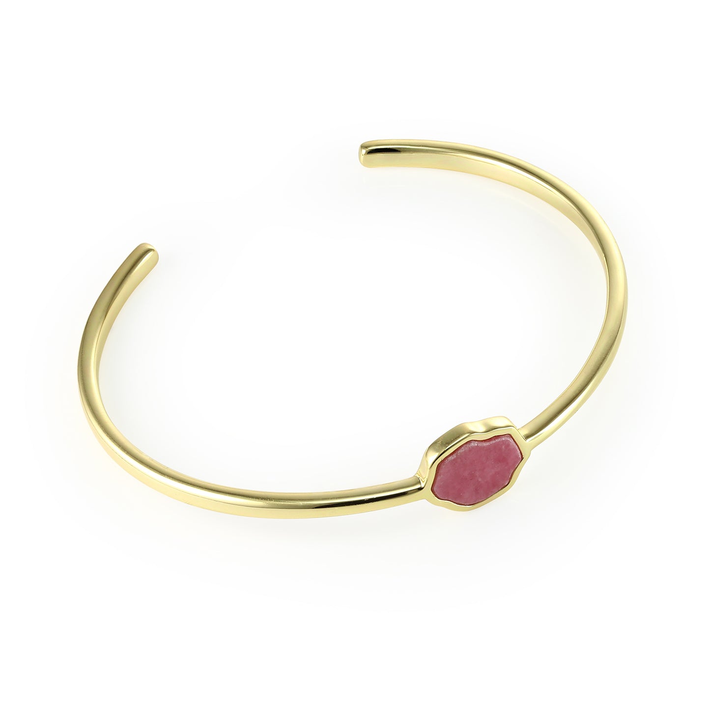 LOVE - Rhodonite Single Stone Cuff (Gold Vermeil)