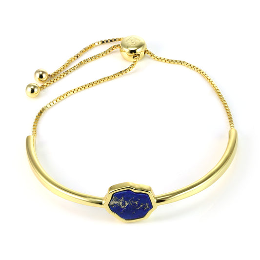 STRENGTH - Lapis Lazuli Adjustable Bracelet (Gold Vermeil)