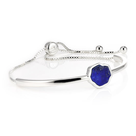 STRENGTH - Lapis Lazuli Adjustable Bracelet (Silver)