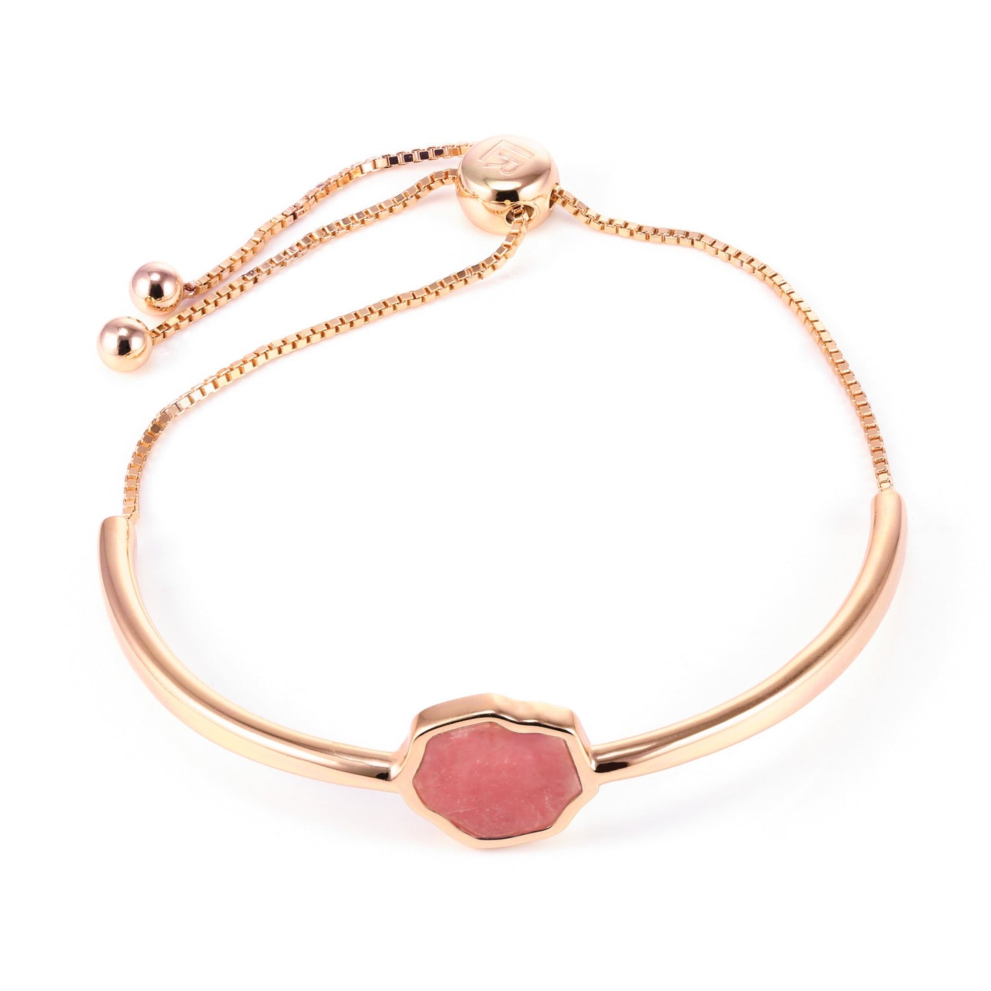 LOVE - Rhodonite Adjustable Bracelet (Rose Gold)