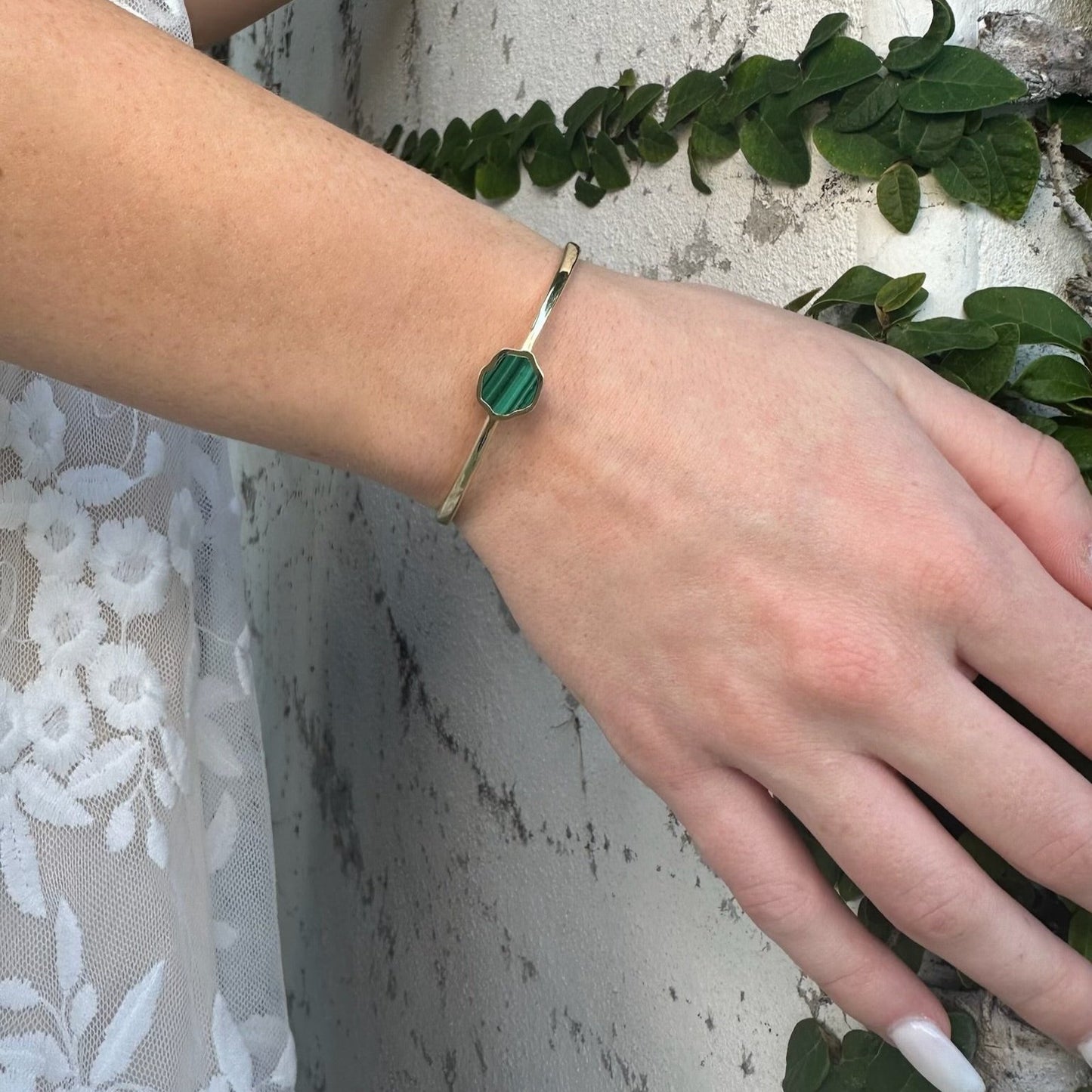 LUCK - Malachite Adjustable Bracelet (Gold Vermeil)