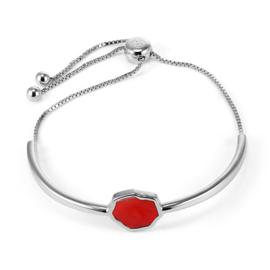 MOTIVATION - Carnelian Adjustable Bracelet (Silver)