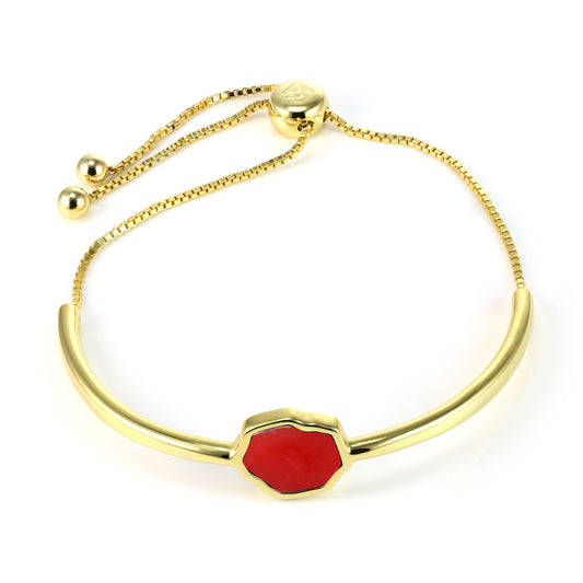 MOTIVATION - Carnelian Adjustable Bracelet (Gold Vermeil)