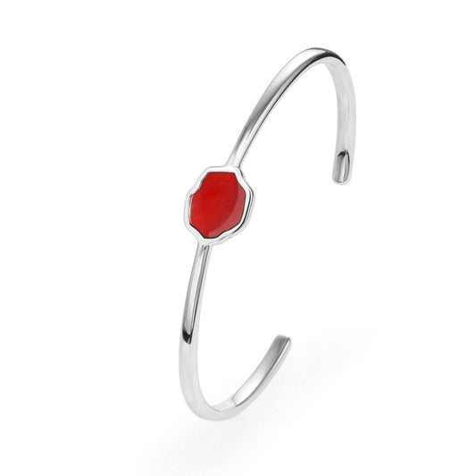 MOTIVATION - Carnelian Single Stone Cuff (Silver)