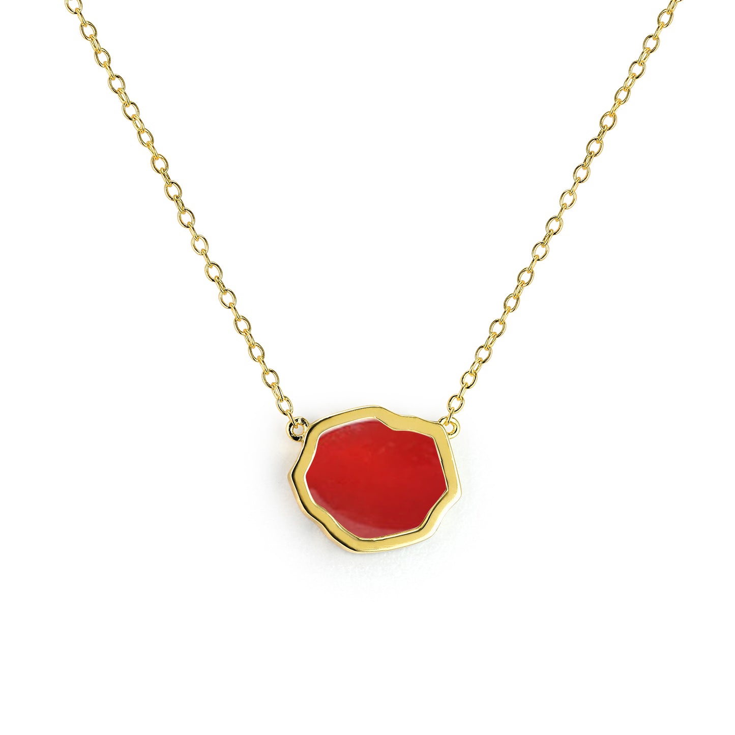 MOTIVATION - Carnelian Single Stone Necklace (Gold Vermeil)