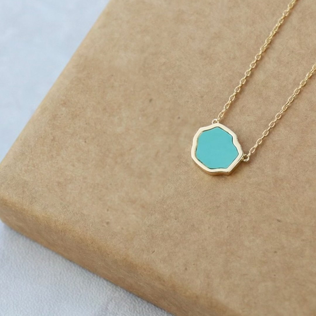 PROTECTION - Turquoise Single Stone Necklace (Gold Vermeil)