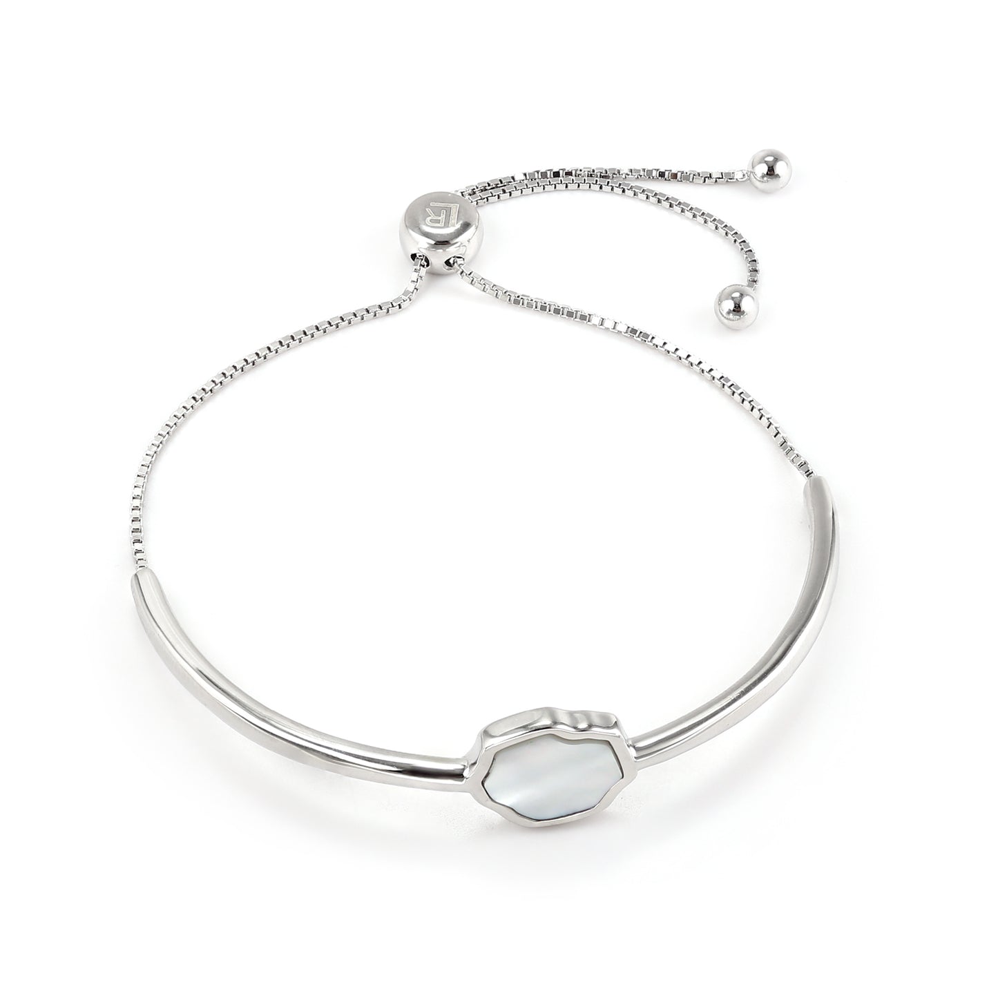 PEACE - Mother of Pearl Adjustable Bracelet (Silver)