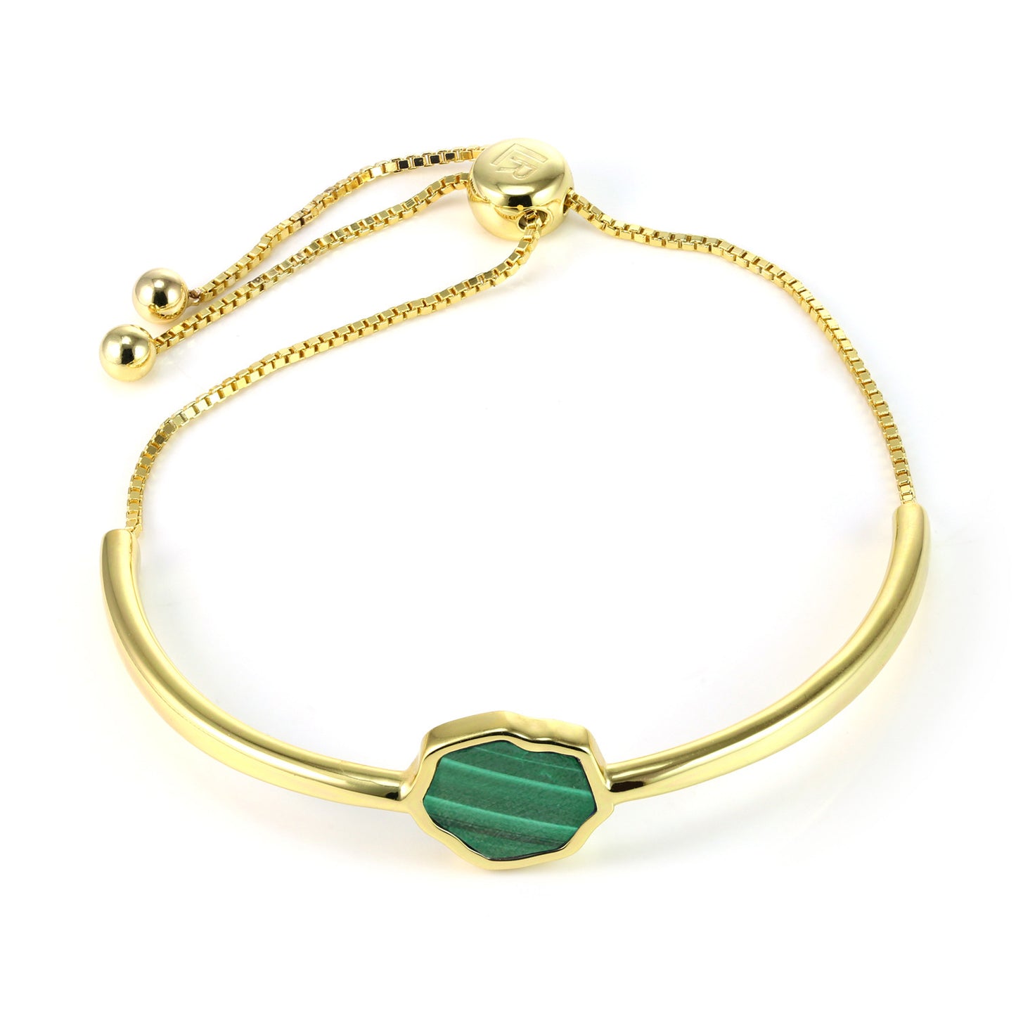 LUCK - Malachite Adjustable Bracelet (Gold Vermeil)