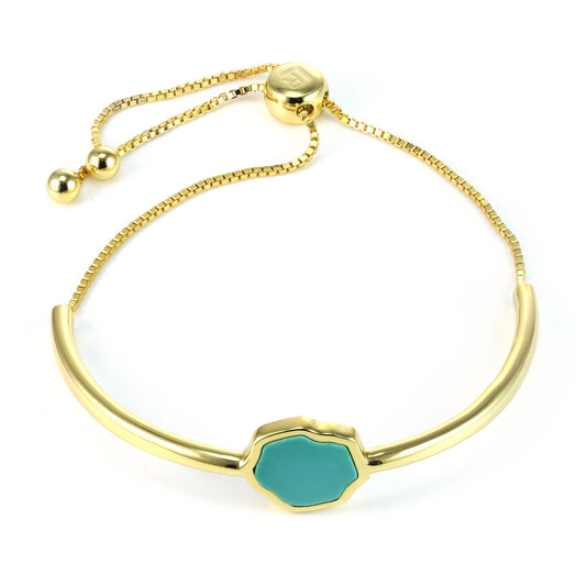 PROTECTION - Turquoise Adjustable Bracelet (Gold Vermeil)