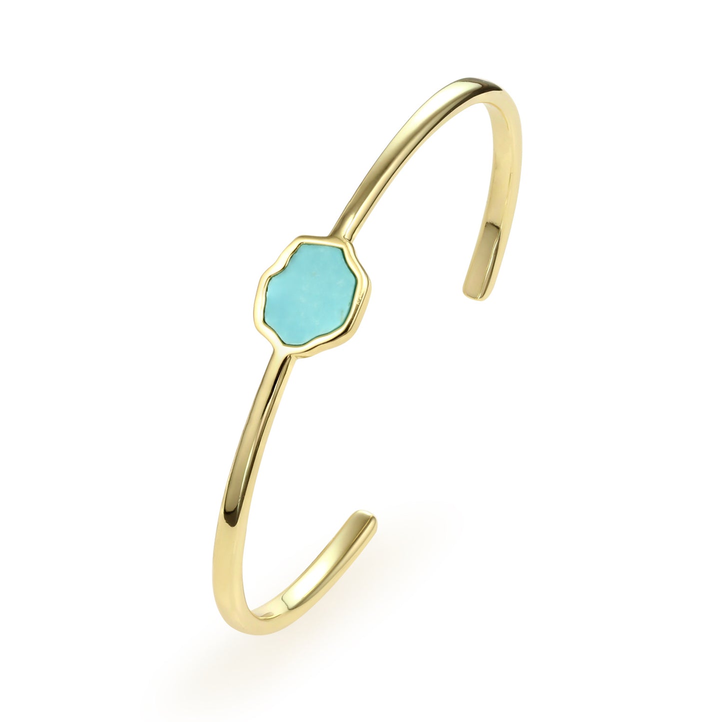 PROTECTION - Turquoise Single Stone Cuff (Gold)