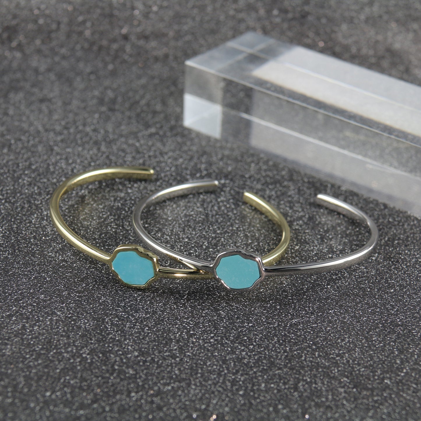 PROTECTION - Turquoise Single Stone Cuff (Gold)