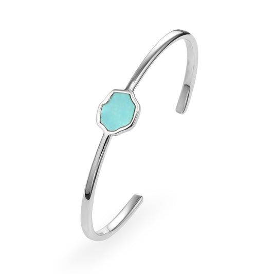 PROTECTION - Turquoise Single Stone Cuff (Silver)