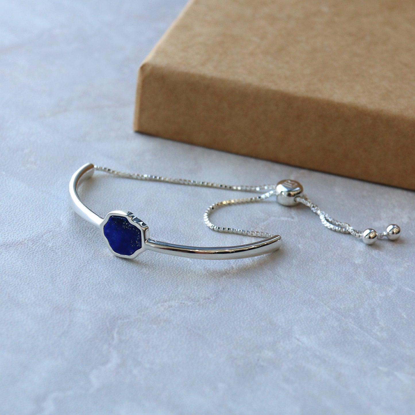 STRENGTH - Lapis Lazuli Adjustable Bracelet (Silver)