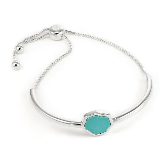 PROTECTION - Turquoise Adjustable Bracelet (Silver)